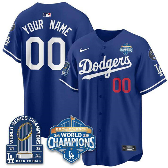 Men's Los Angeles Dodgers ACTIVE PLAYER Custom Royal 2025 World Series Champions 9x Champs Patch Vapor Limited Stitched Baseball Jersey Men's Los Angeles Dodgers ACTIVE PLAYER Custom Royal 2025 World Series Champions 9x Champs Patch Vapor Limited Stitched Baseball Jersey